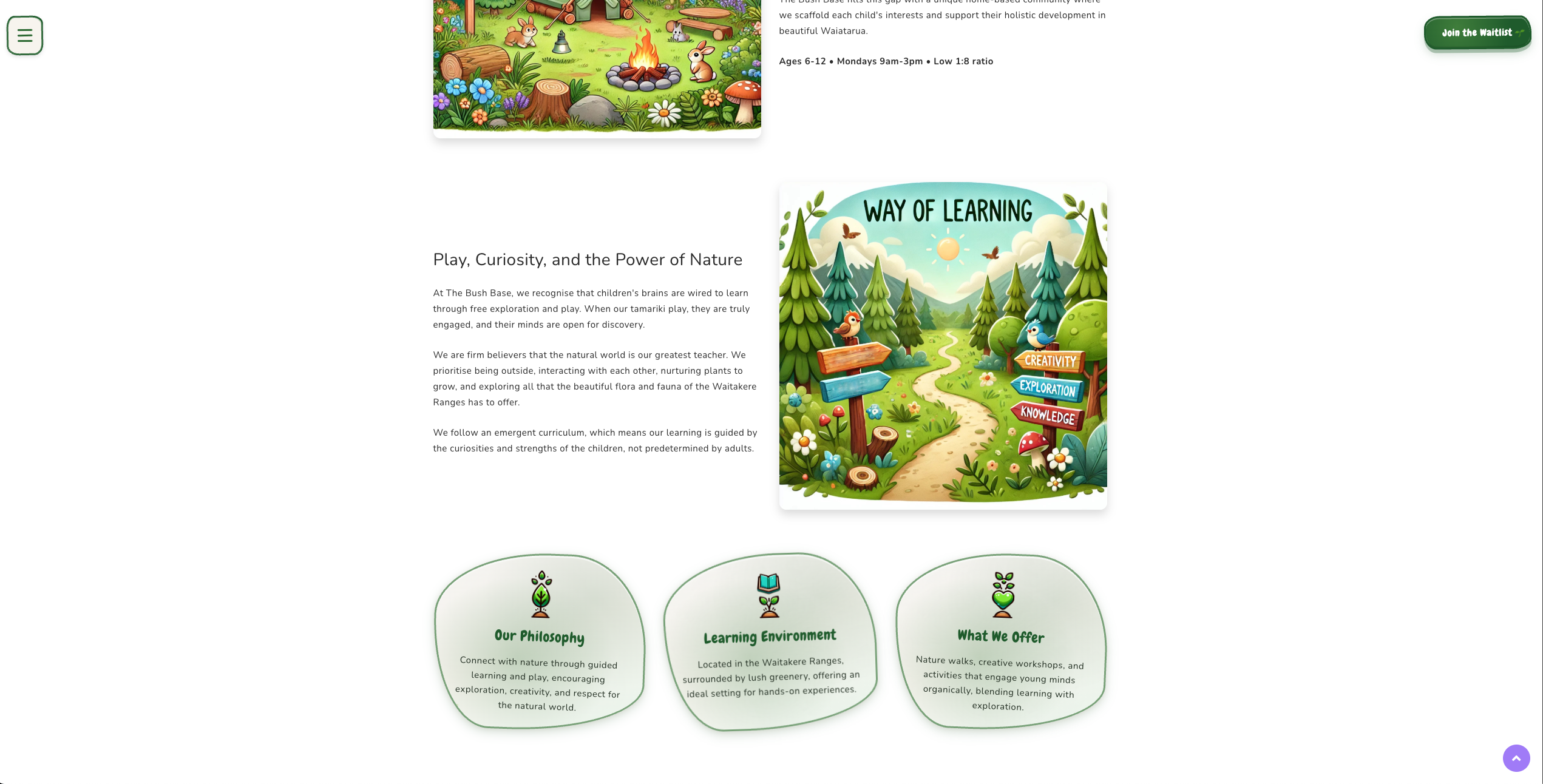 Bush Base nature activities and learning