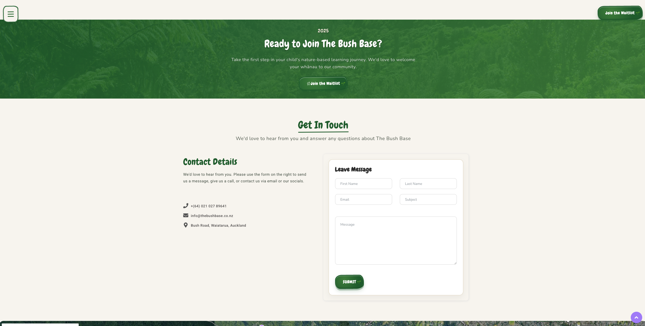 Bush Base outdoor learning